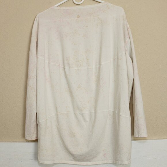Lululemon Shirt Top Off-White w/ Splatter Print Long Sleeve Loose Oversized XL - Picture 4 of 5